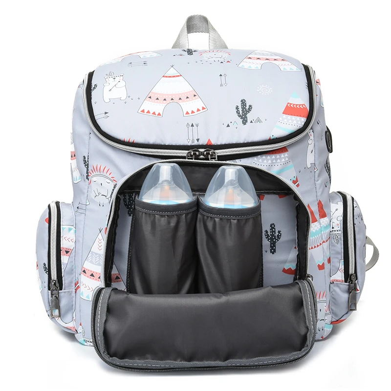 

Mummy Bag Multifunctional 2-piece Nylon Backpack For Women 2021 Waterproof Baby Bottle Short-distance Airport Clothes Diaper Bag