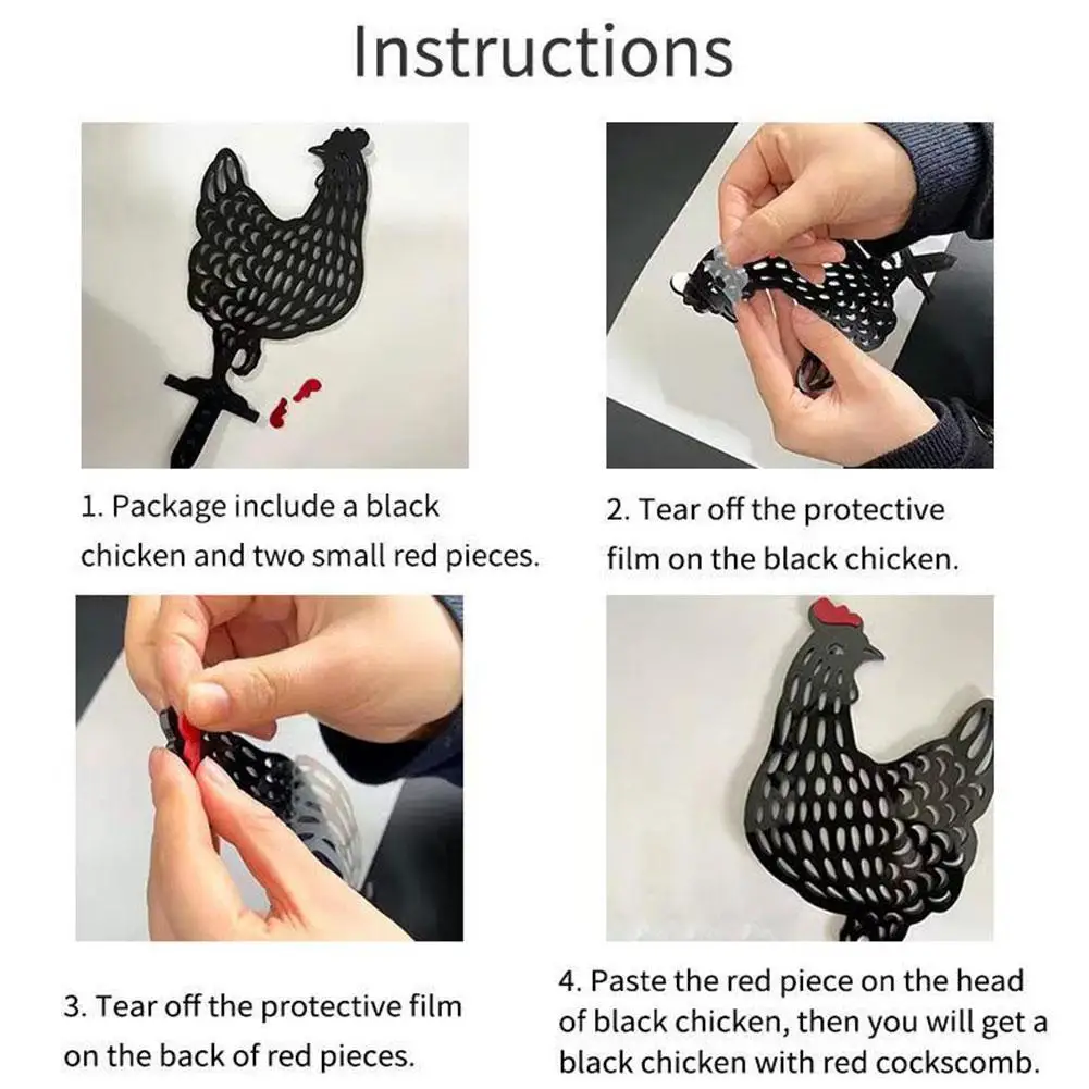 

Chicken Yard Decor Lawn Stakes Gardening Ornaments Gift Decor Creative Acrylic Black Art Chicken Black Yard Art Garden M2O7