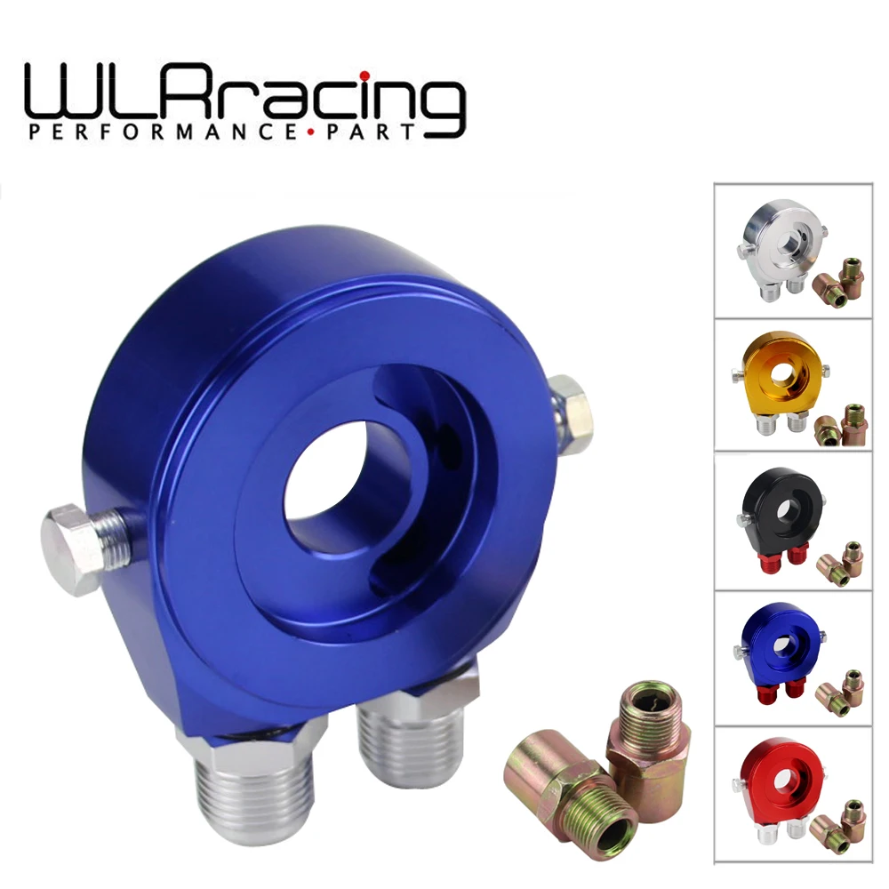 WLR RACING-Универсальный алюминиевый AN10 сэндвич масляный адаптер фильтр охладитель пластина комплект с 3/4-16 UNF, M20 x 1,5 фитинг WLR6721