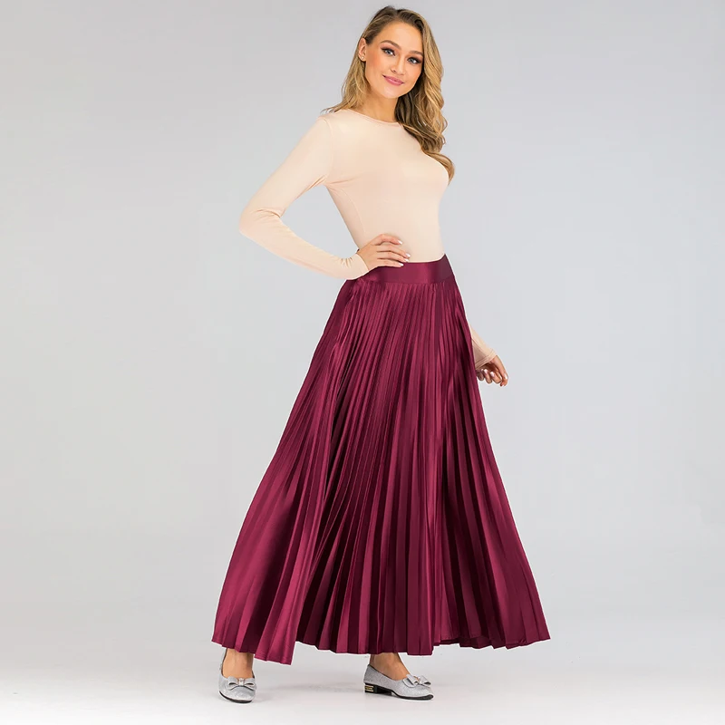 Плиссированная мусульманская юбка Женская кафтан абайя Турецкая