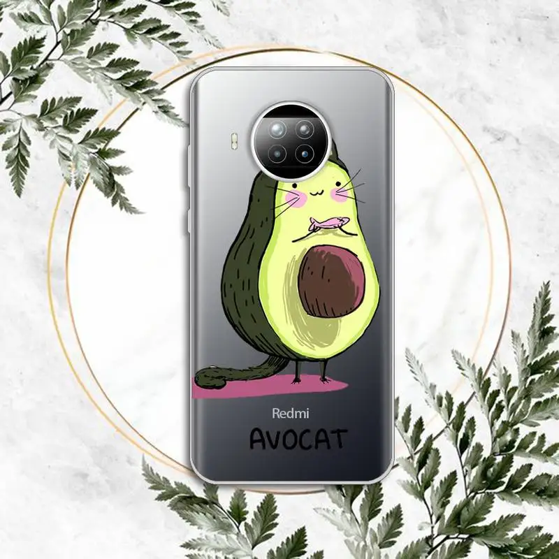 

cute cartoon Avocado mobile funny Phone Case Transparent for Xiaomi Redmi note 10 t 8 9 pro lite 11