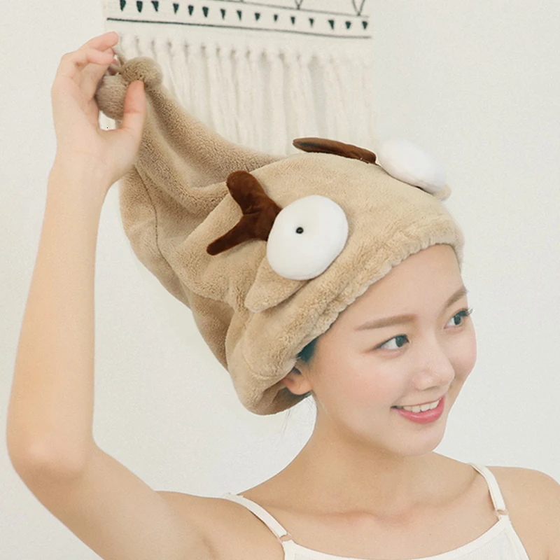 ZhangJi мультфильм для ванной волос сухой колпачок бархат милые волосы душ плюшевая шляпа сушки полотенце быстросохнущая шапочка ванная комната полотенце супер водопоглощающее