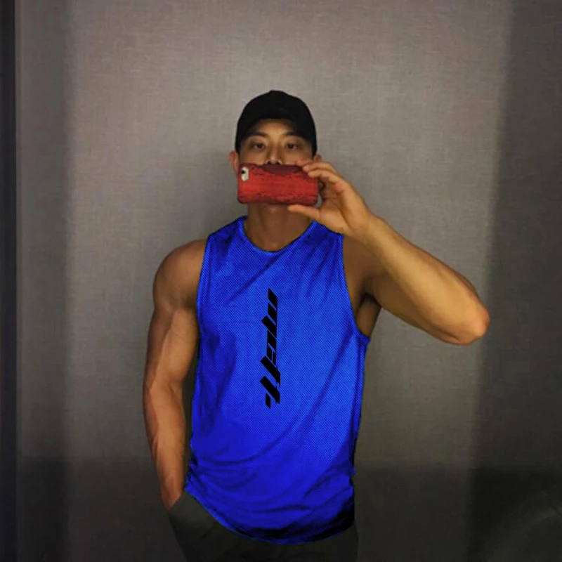 Новинка сетчатый топ для тренажерного зала мужчин фитнеса летняя мода