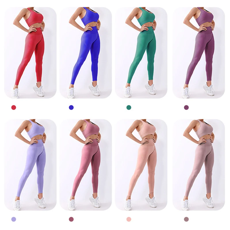 

Two Piece Yoga Set Women Leggings Fitness Suit for Yoga Clothes High Waist Pants Workout Legging Suit Gym Bra Sports Clothing