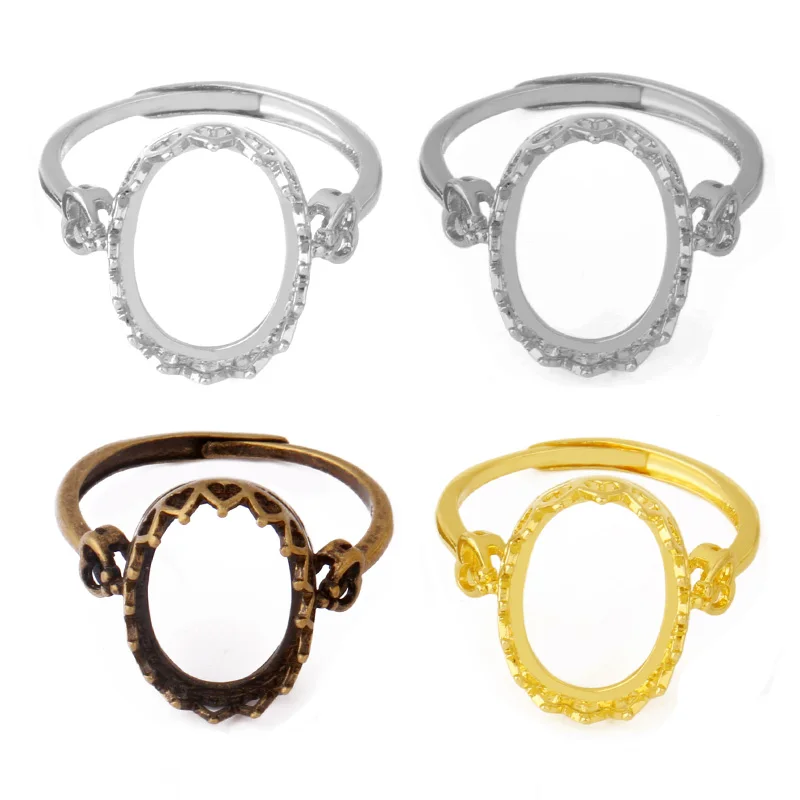 Регулируемое кольцо основание для украшений сделай сам пустая основа стеклянных