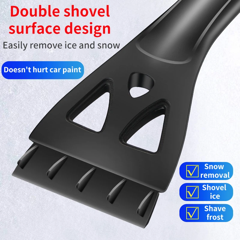 Pala de nieve extensible para limpieza de coche, m&aacute;quina de invierno, raspador de hielo, cepillo de nieve para parabrisas de coche con mango ergon&oacute;mico de espuma desmontable-2