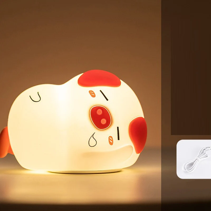 Милый поросенок светодиодный ночник сенсорный датчик/пульт дистанционного