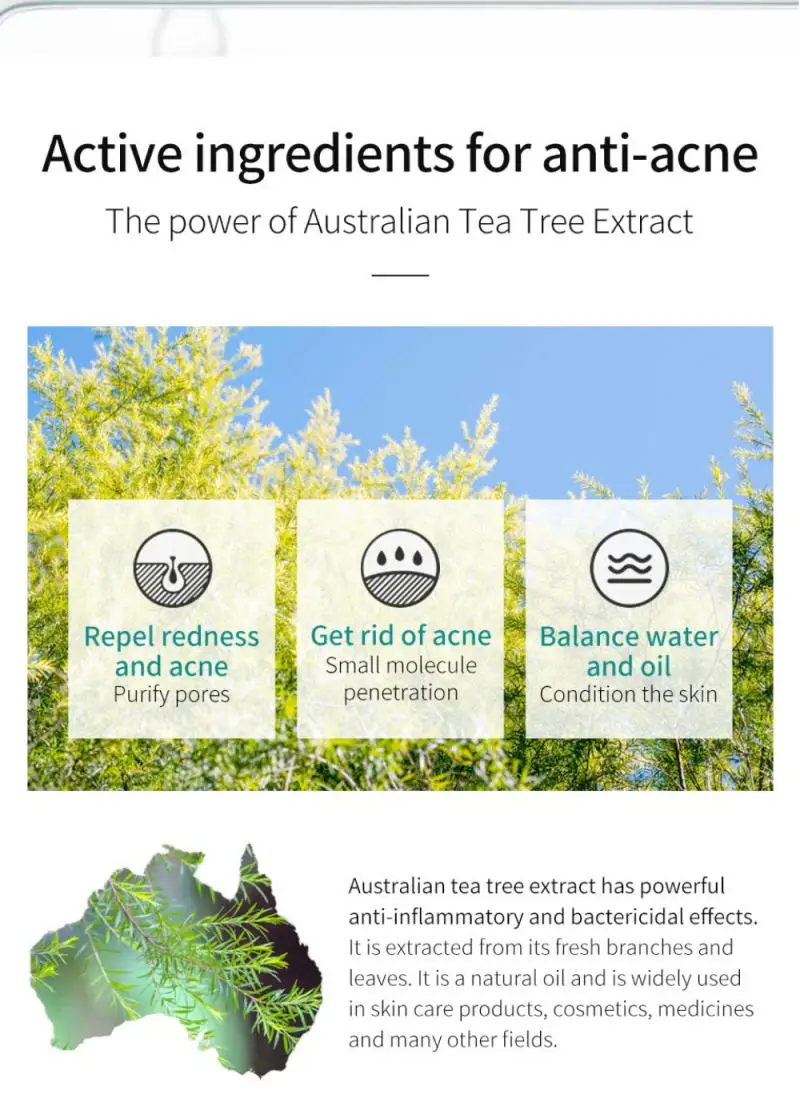 

Tea Tree Extract Serum Repair Skin Oil Control Acne Removal Pimple Serum Face Serum Face Care 30ML TXTB1