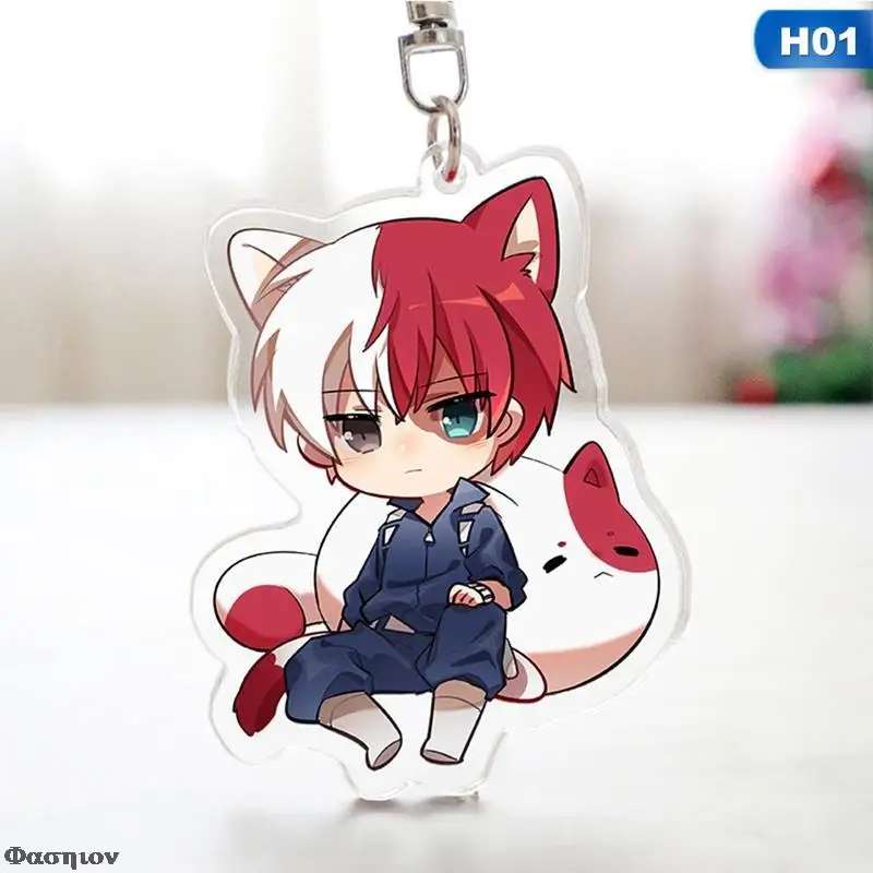 Аниме My Hero Academia брелок Todoroki Shouto Косплей двусторонний прозрачный акриловый милый