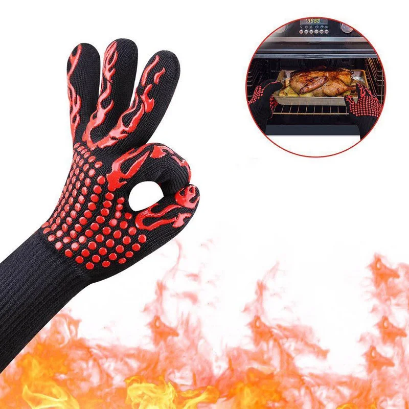 1 шт. 500 градусов высокотемпературный силикон защитные перчатки Микроволновая