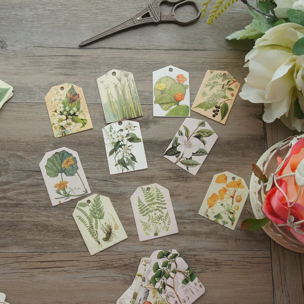 24 шт. Живой Цветок картина с изображением листьев дизайн мини бумажная бирка