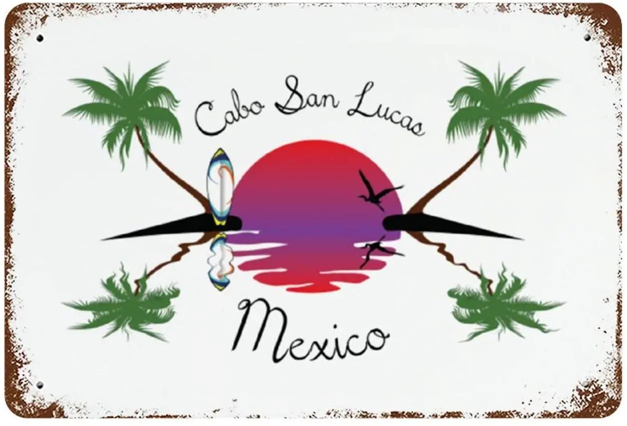 Кабо Сан Лукас Мексика металлический настенный знак Олово Предупреждение