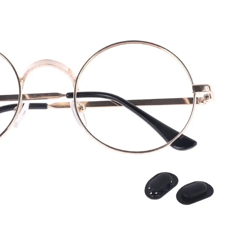 

2 Pairs Sunglasses Nose Pads Black Silicone Airbag Breathable Comfortable Glasses Anti-Slip 2 Styles