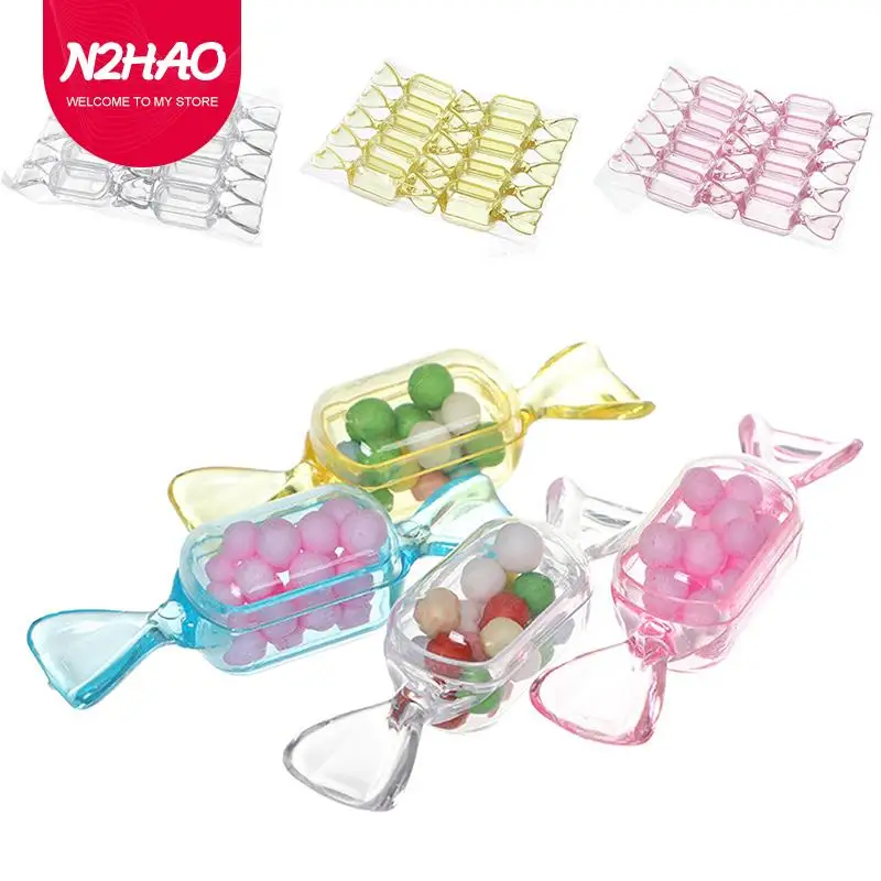 

10pcs Creative Candy Packaging Material Acrylic Candy Shaped Mini Candy Box For Wedding Birthday Party Decoration Gift