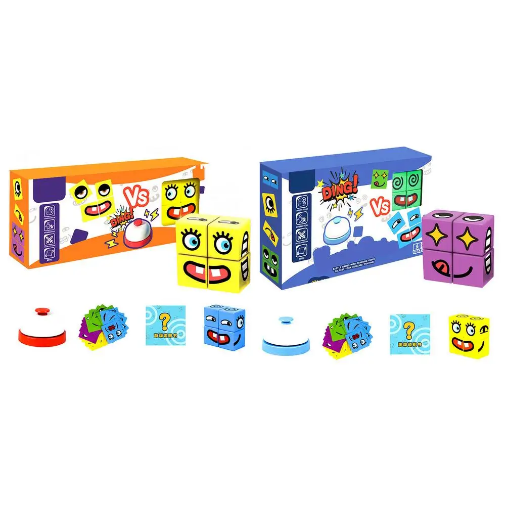 

Cube Expressions Matching Block Puzzles Educational Wooden Building Cubes Games Interactive Face Changing Board Games Puzzle Toy