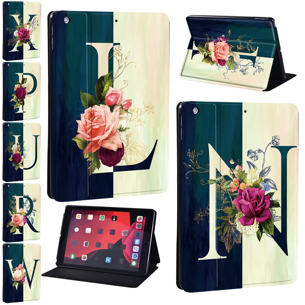 

Case for Apple IPad 5/6/7/8th /Mini 1/2/3/4/5/ IPad 2/3/4 Drop Resistance Initial Letter Print Series Pattern Protective Cover