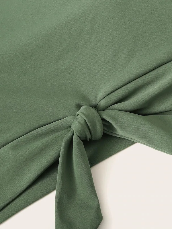 Комплект бикини с цветочным принтом женский купальник высокой горловиной из