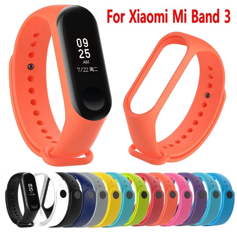 

Mi Band 3 Strap Soild Color Silicone Wrist Strap for xiaomi mi 3 Bracelet Replacement Wristband Smart Band Accessories