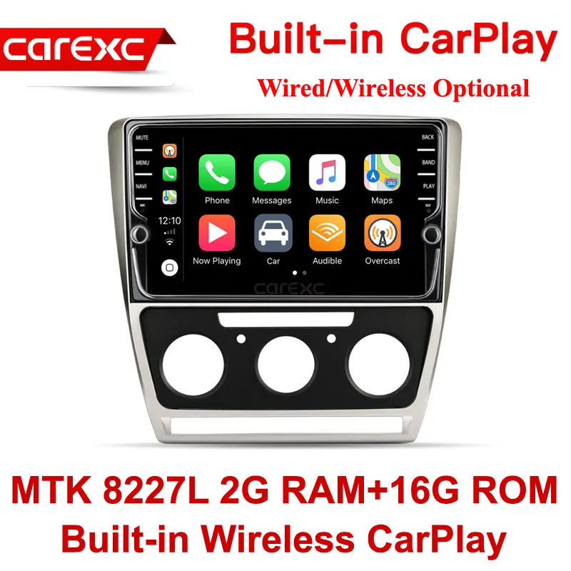 MTK 16G ROM Wireless CarExc Авторадио Android 9,0 автомобильный Muiltmedia плеер для Skoda Octavia 2008-2013 A 5 A5 Yeti, fabia радио встроенный CarPlay с gps-навигацией без DVD - Цвет: MTK 16G ROM Wireless