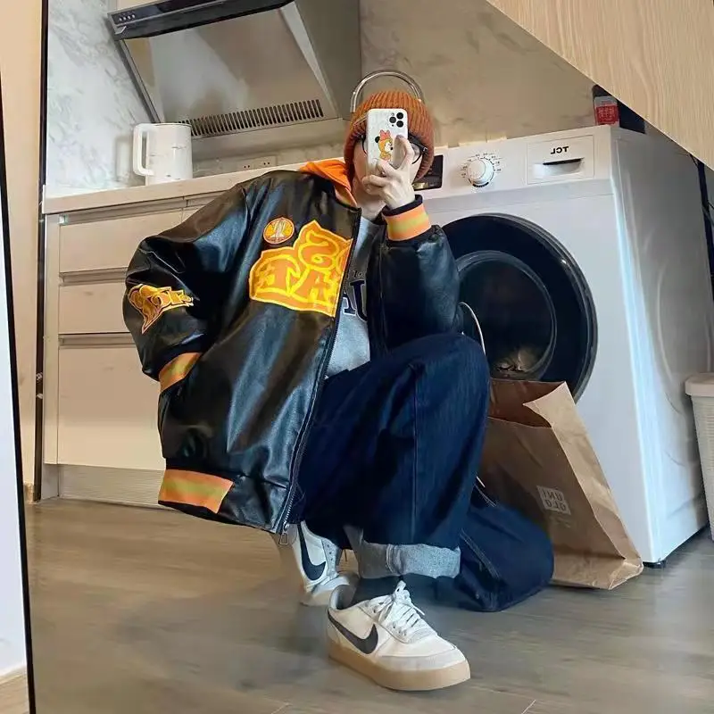 Куртка-бомбер Мужская/женская в стиле хип-хоп | Мужская одежда