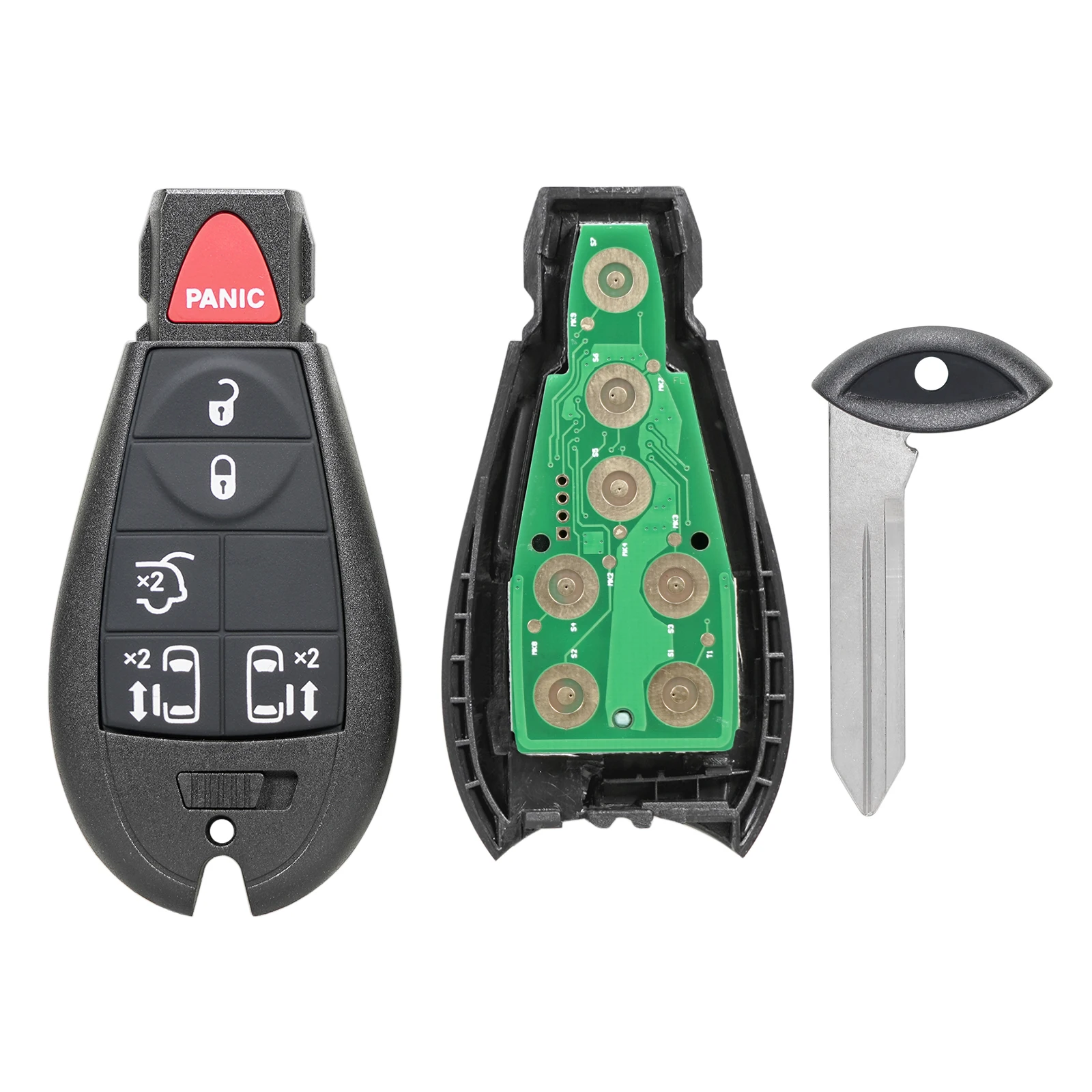 

QWMEND 5+1 6 Buttons for Chrysler Car Key M3N5WY783X IYZ-C01C for Chrysler Town and Country 2008 2009 2010 2011 2012 2013