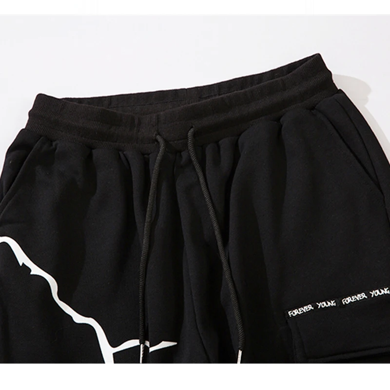 

2020 Hip Hip Black Harem Pants Sweatpants Men Joggers Pant Lightning Print Fashion Streetwear Dancing Trousers Harajuku WY104