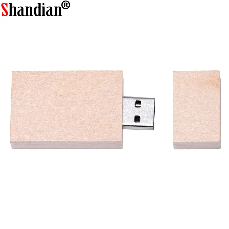 Usb флеш накопитель SHANDIAN деревянный корпус 4 ГБ 16 32 размер 105 мм х 95 40 мм|USB