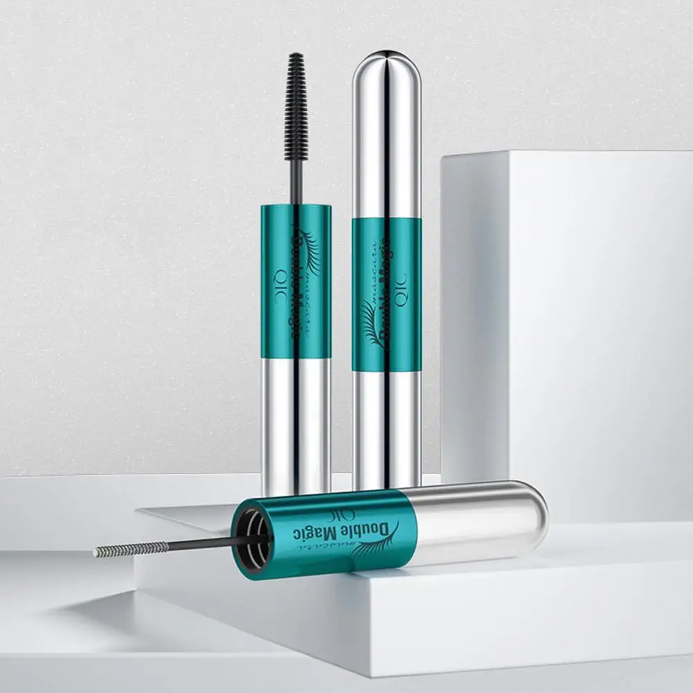 Двухсторонняя тушь для макияжа 2 в 1 ресниц с 4D шелковым волокном удлиняющая и