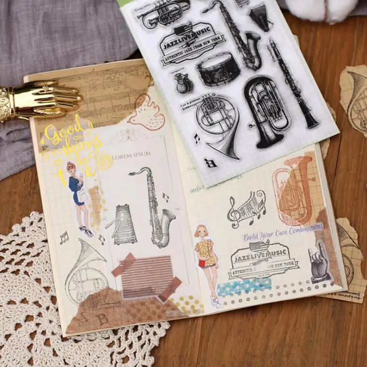 Музыкальный инструмент пианино гитара Сакс бас резиновый прозрачный