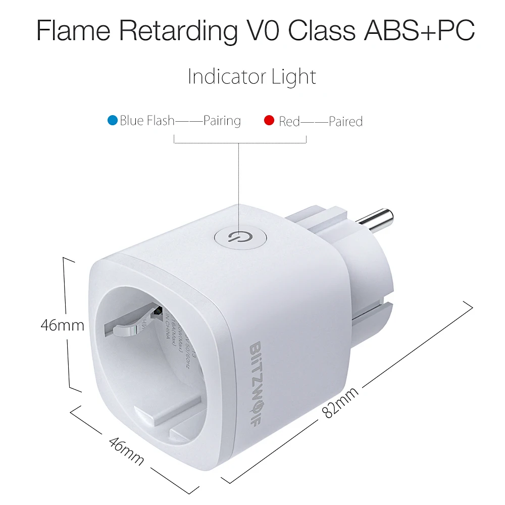 

BlitzWolf BW-SHP13 3680W 16A EU Plug Zigbee 3.0 Smart WIFI Outlet Socket APP Remote Controller Timer work with Alexa Google Home