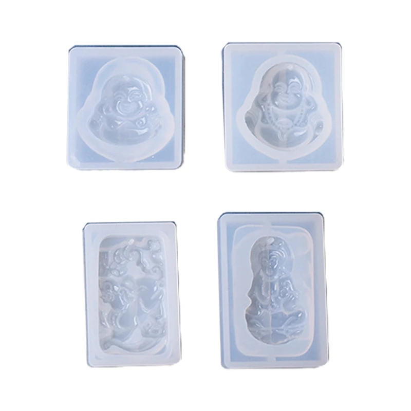 

4 Pcs Statue of Guanyin Pendant Epoxy Resin Mold Earring Necklace Silicone Mould DIY Crafts Jewelry Casting Tool