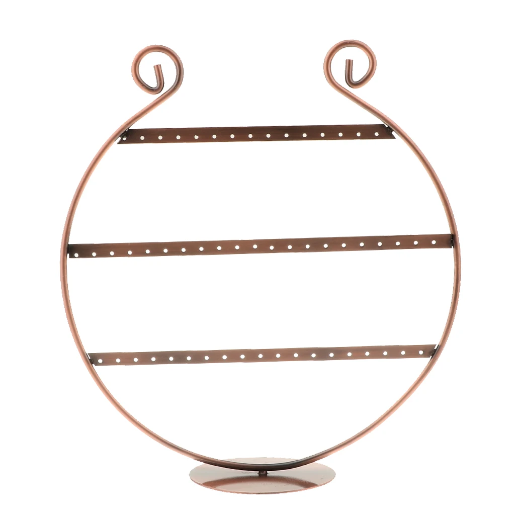 

Copper Color Metal Jewelry Display Stand 27 Pairs Earrings Organizer Holder