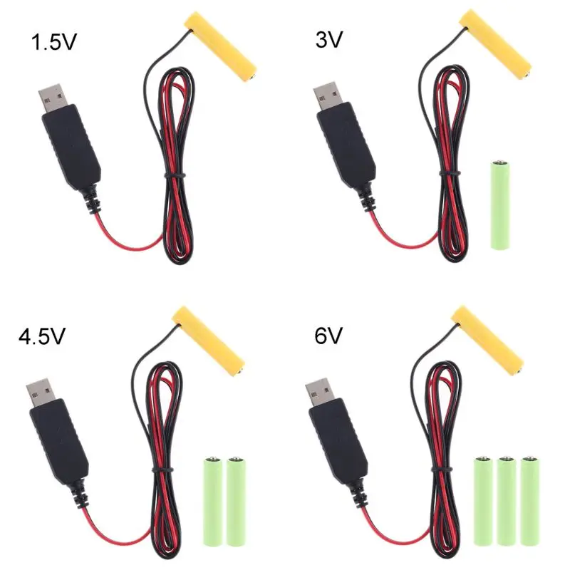 Кабель питания LR03 AAA кабель USB сменный от 1 до 4 шт. 5 В аккумулятор для