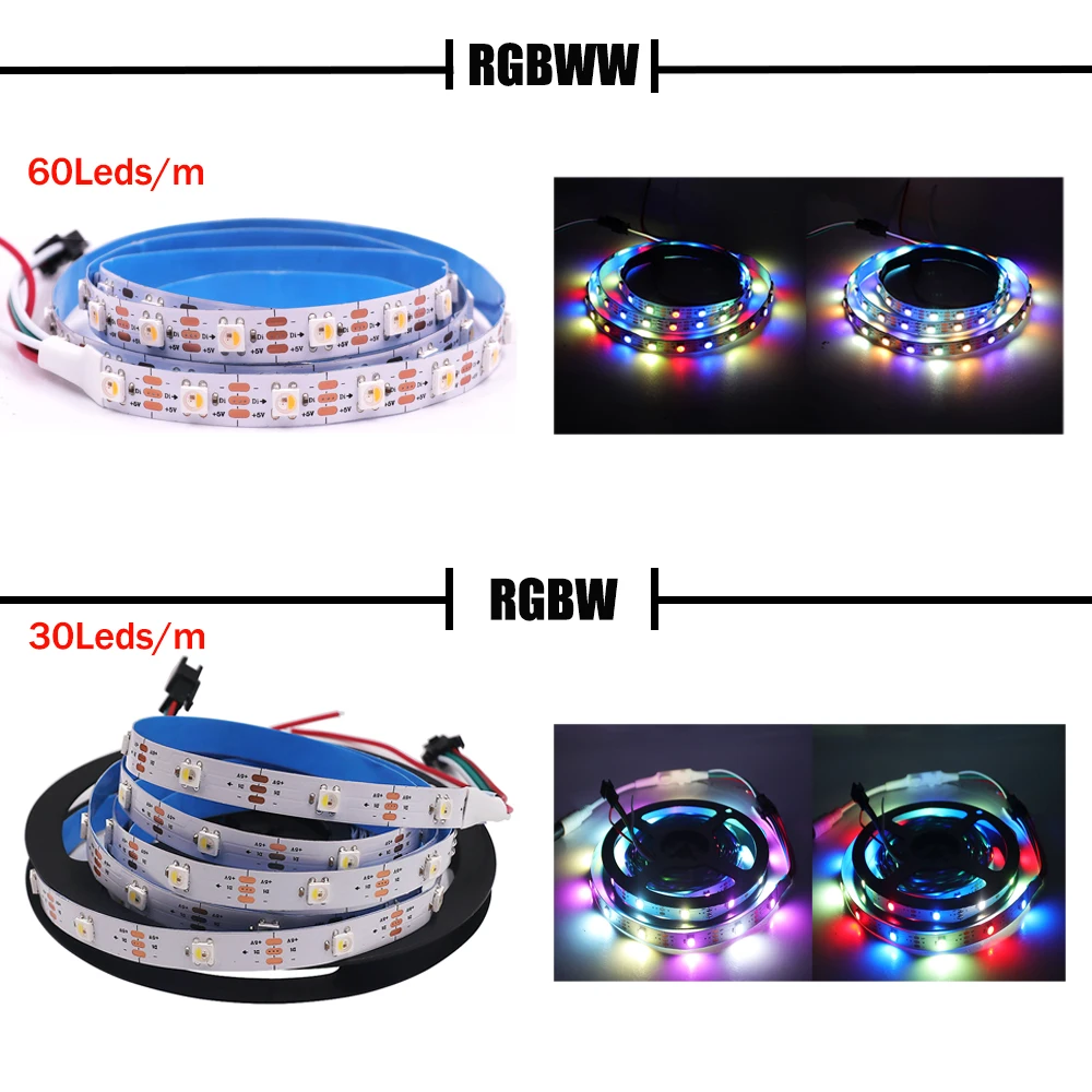 DC5V SK6812 Светодиодная лента RGBW RGBWW RGBNW WWA аналогичная WS2812B индивидуальная Адресуемая