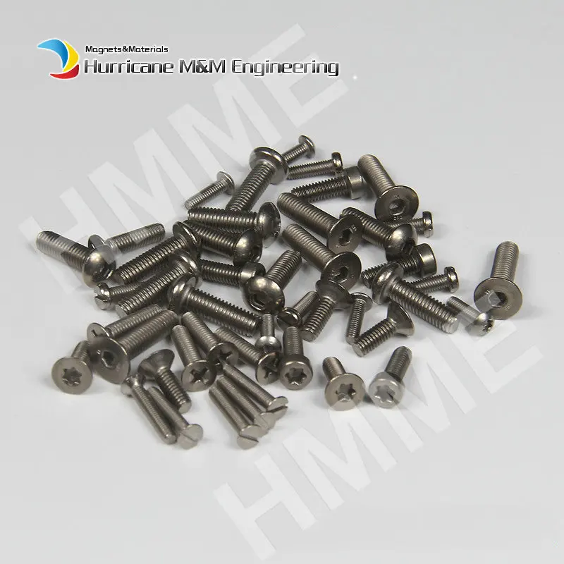 24 шт. потайная головка Torx Ti винты M1.6 M2 3 мм-6 мм титановый винт плоский привод Torx титановые болты Ti крепеж DIN912