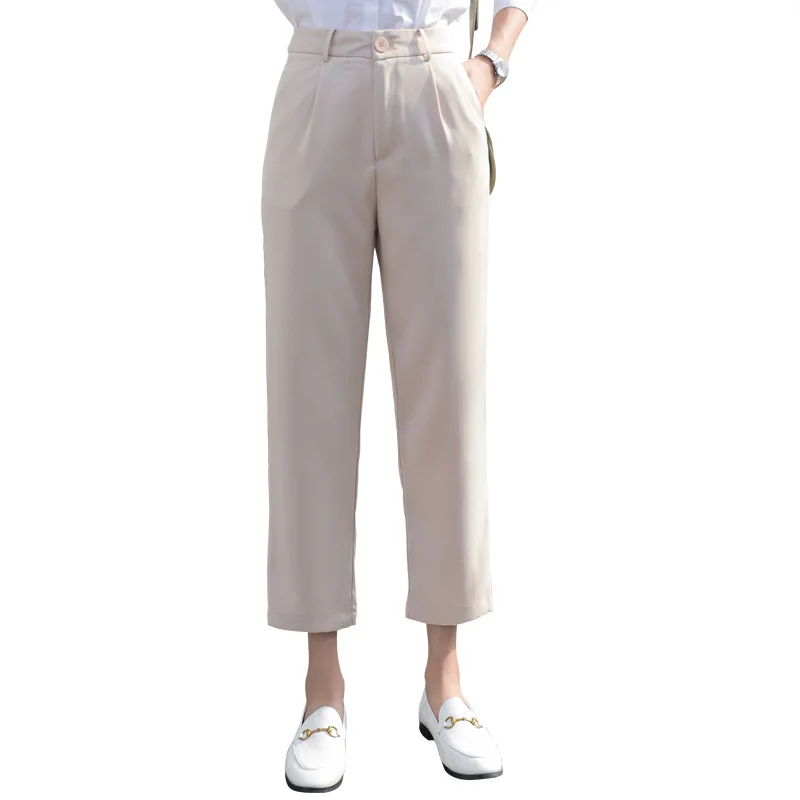 

Spring Pants Women Loose Cropped Pants High Waist Harem Pants Draping Cigarette Pants Occupation Pants Formal Trousers