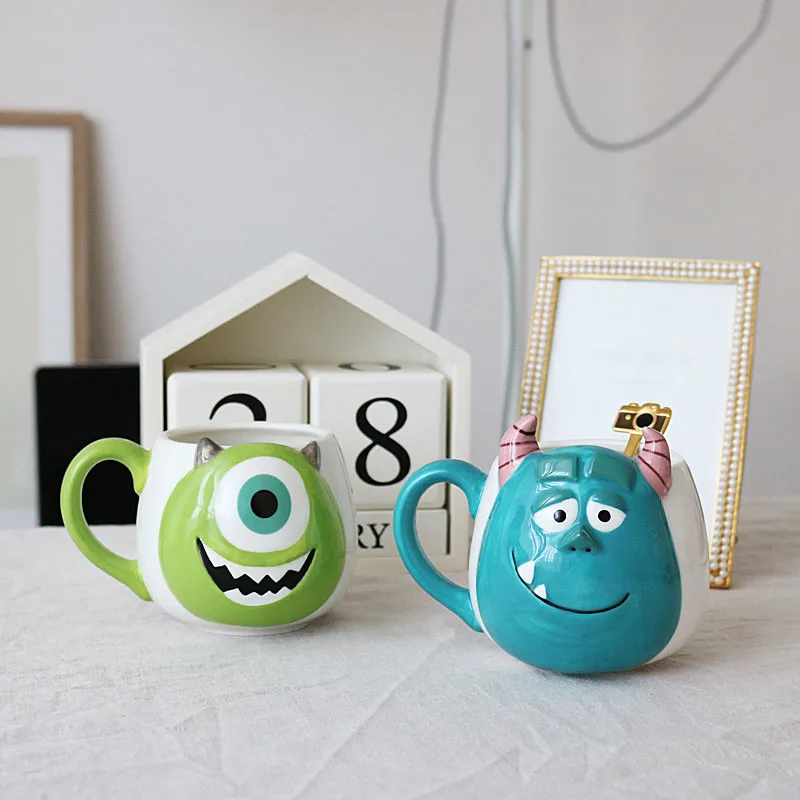 

300 мл диснеевский Монстр Майк Салливан мультяшная чашка для воды Кофе Молоко чай керамическая кружка домашняя офисная Коллекционная чашка ...