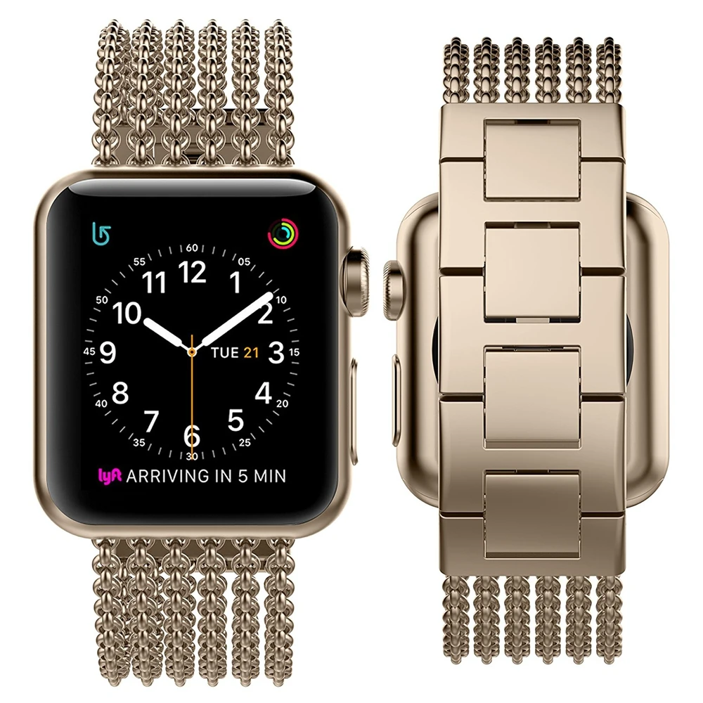 Wearlizer ремешок для спортивных часов для Apple Watch 5 ремешок из нержавеющей стали сменный ремешок для наручных часов ремешок для iwatch Группа 42 мм серия 4 3 2 1