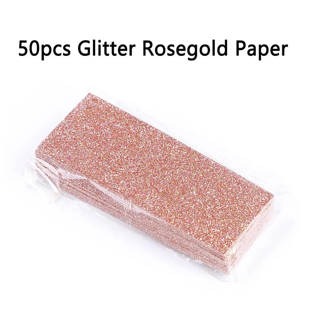 RoseGold Paper 50 шт. Блестящий Фон бумага для раздвижной чехол s профессиональная упаковка аксессуары для ресниц чехол - Цвет: RoseGold Paper