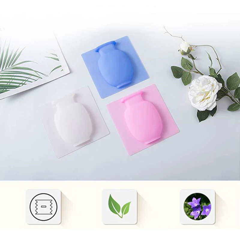 Силиконовая клейкая ваза настенный цветочный горшок волшебный цветок контейнер