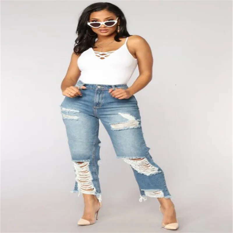 Рваные Джинсы женские шаровары расстегнутые тонкие брюки подружки для женщин