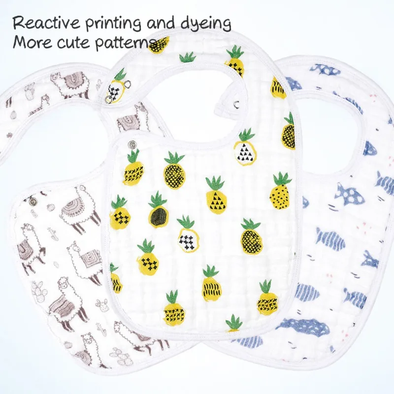 

Baby Rice In The Mouth U-shaped 6-layer Gauze Mouth Towel Pure Cotton Pads Blue Fish For Kids