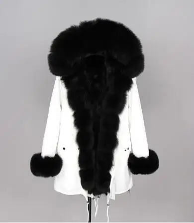 15rabbit fur liner Натуральная меховая белая хлопковая куртка зимняя женская меховая куртка парка подкладка из натурального кроличьего меха с лисьим меховым воротником с планкой добавляют манжеты - Цвет: 15rabbit fur liner