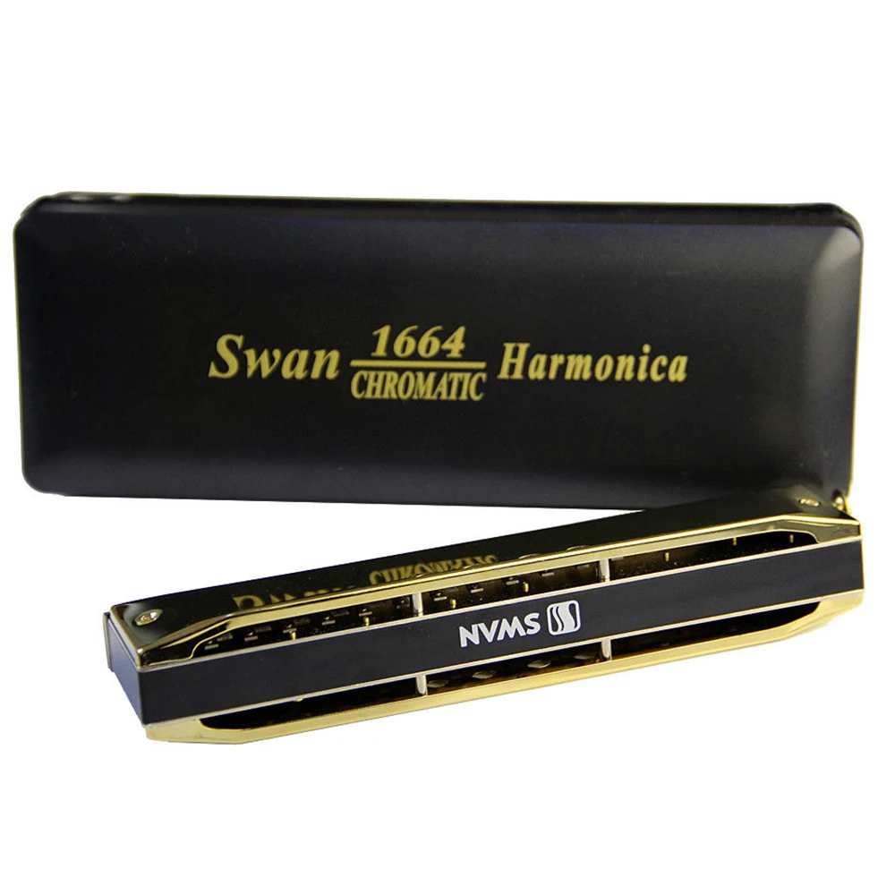 

16-hole chromatic harmonica, wide-range 16-hole 64-tone chromatic harmonica, C mouth-playing wind instrument