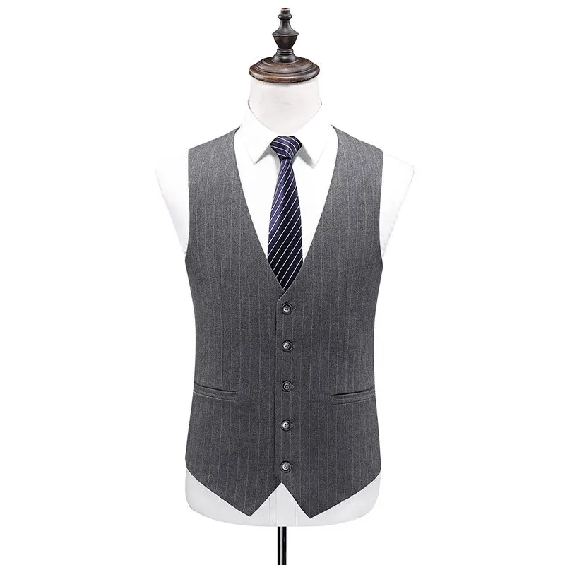 

British-style striped suit 2021 wedding groom tuxedo suit three-piece suit