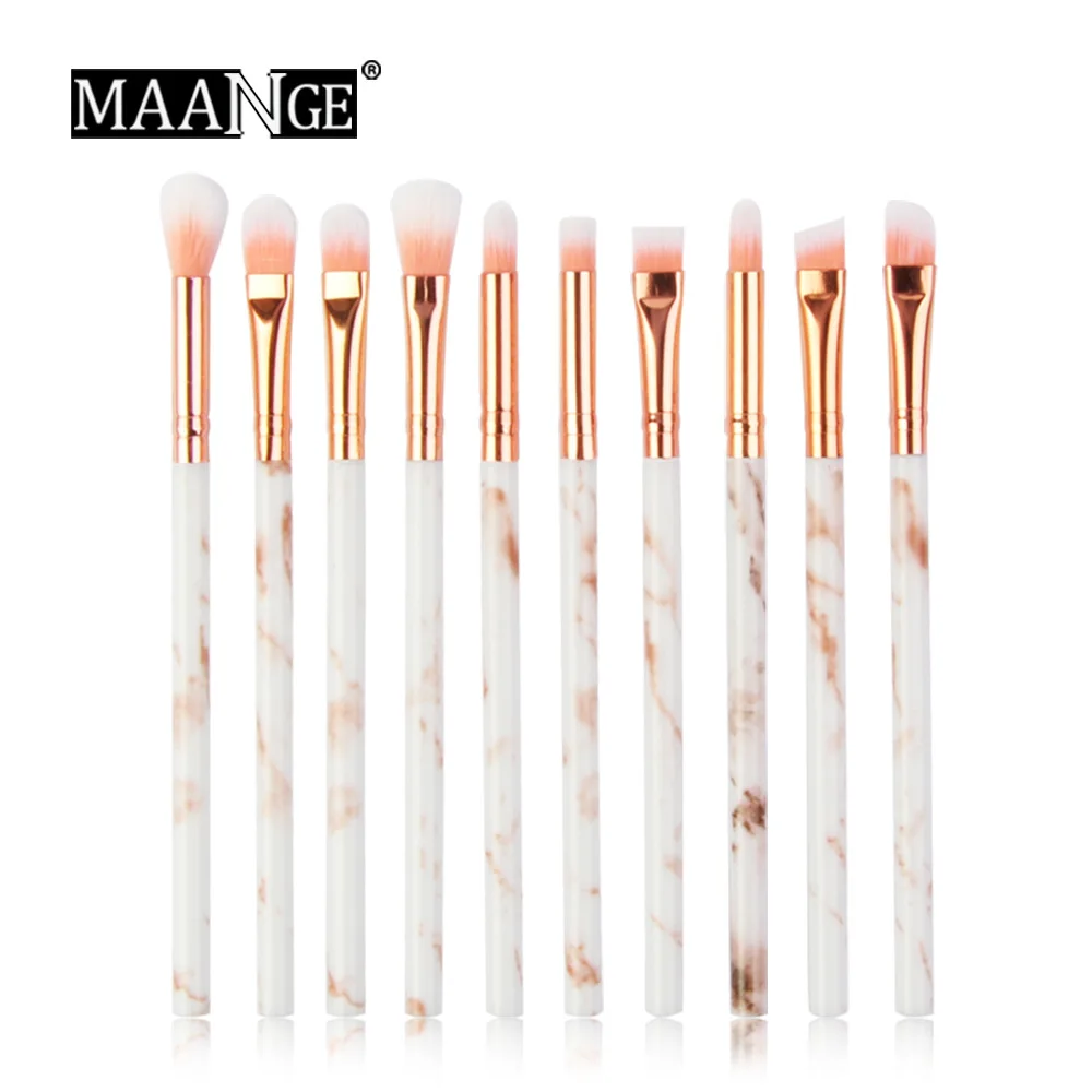 Makeup Brush Set Tools Professional Marble Eyeshadow Lip Eyeliner Blush Face Brushes Wholesale Pro 10 Pcs 1set | Красота и здоровье