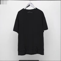 mens short sleeve t shirt summer new dark round collar simple and loose casual fashion personality stitching t shirt