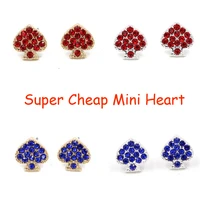 2021 spring new arrivals accessories inlay multicolor crystal mini heart stud earrings for women fashion jewelry super cheap