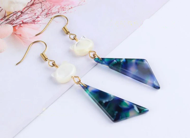 Треугольное акриловое Уксусное кислотное ушное кольцо для ногтей своими руками