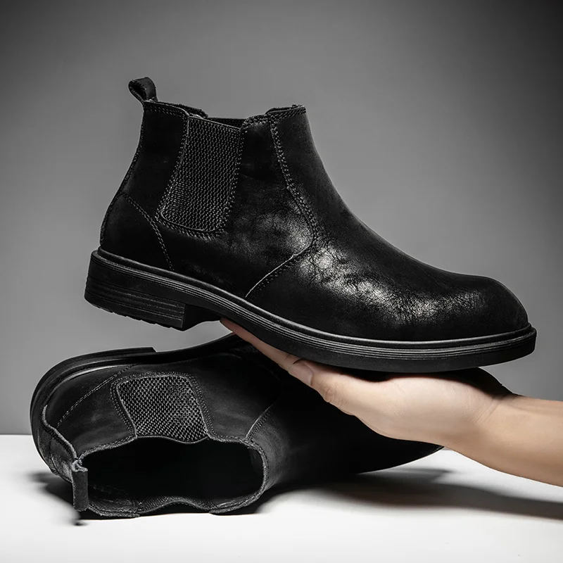

Chelsea Boots Men 2021 New Warm Winter Boots Sneakers Men High Quality Leather Shoes Casual Shoes Men Botas Male Plus Size 46